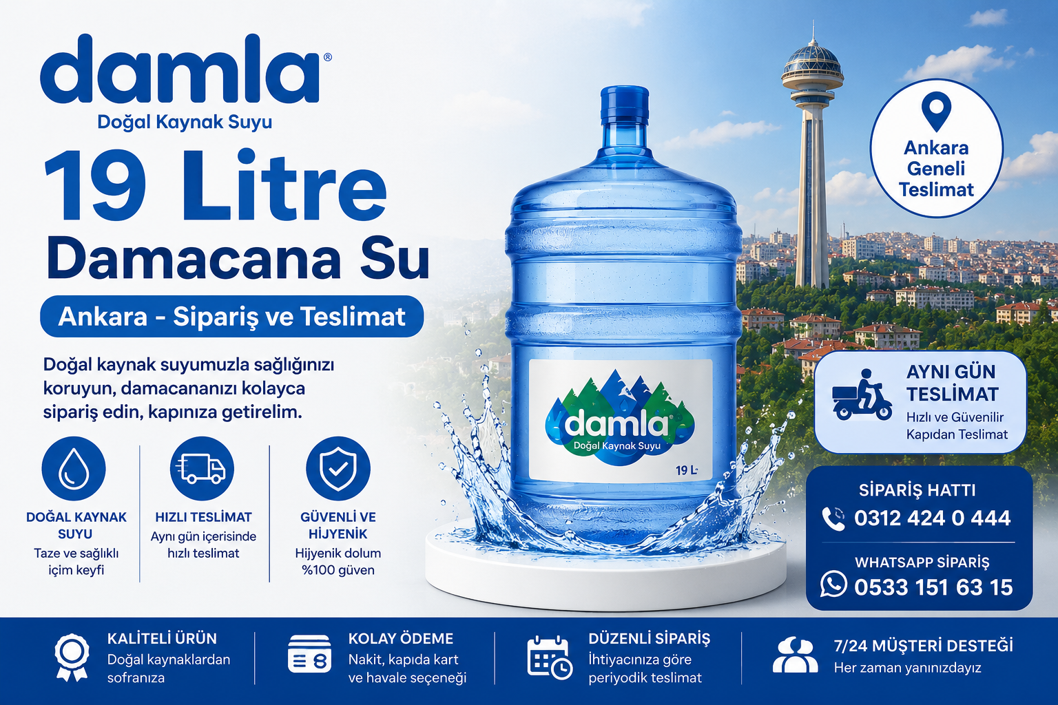 19 Litre Damacana Su Ankara - Sipariş ve Teslimat