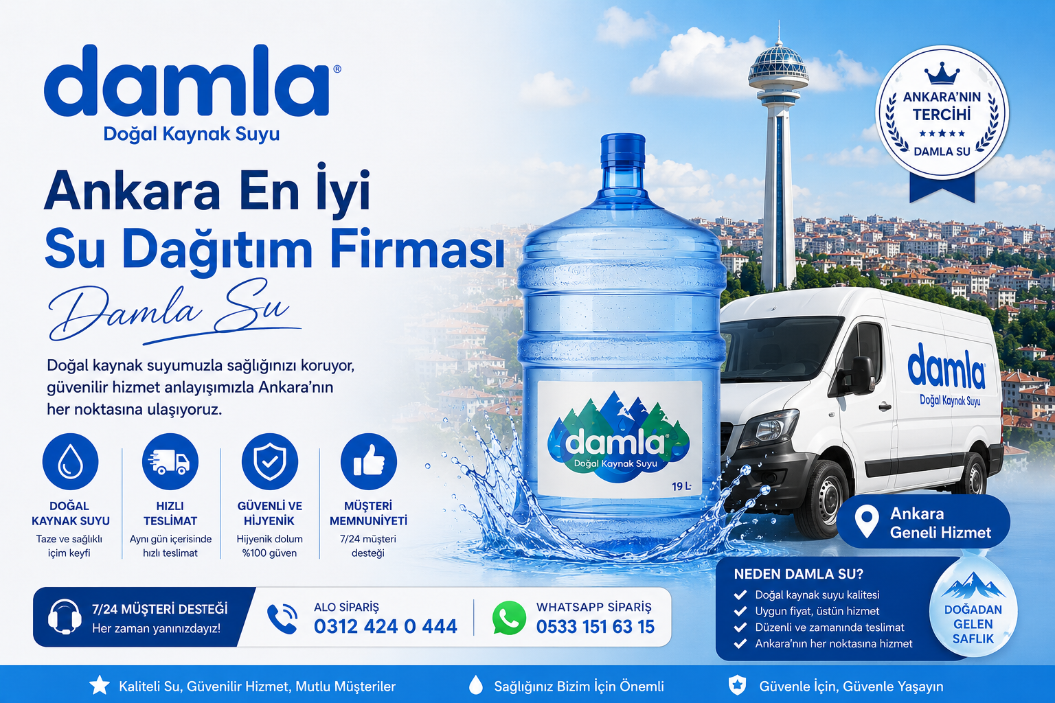 Ankara En İyi Su Dağıtım Firması - Damla Su